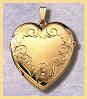 14K gold heart family locket